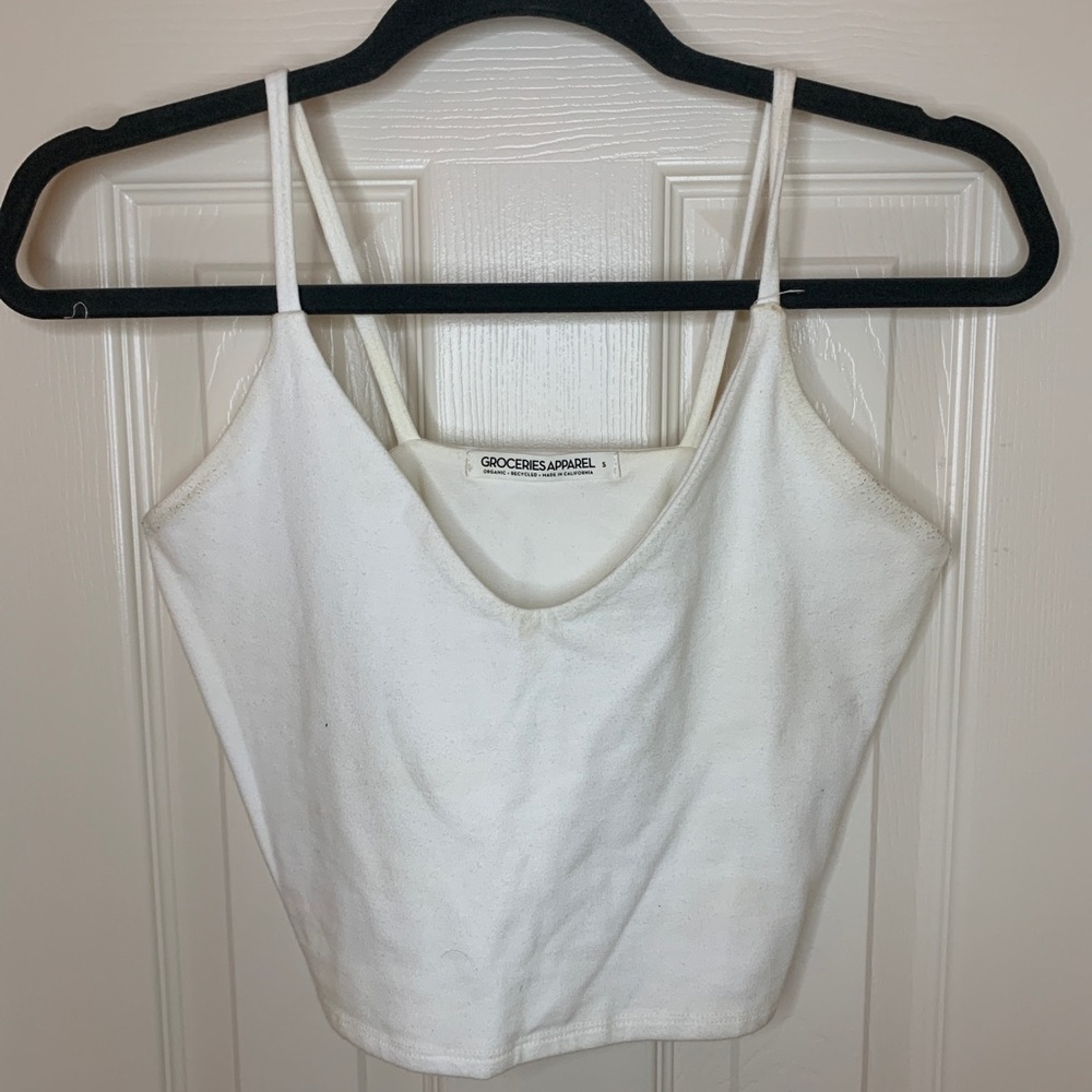 Groceries Apparel white crop top